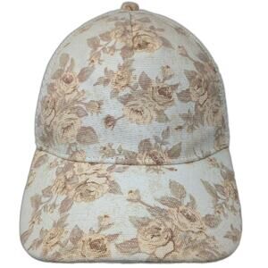 Wild Fable 5 Panel White Brown Floral Roses Mesh Slideback OS Hat Adjustable